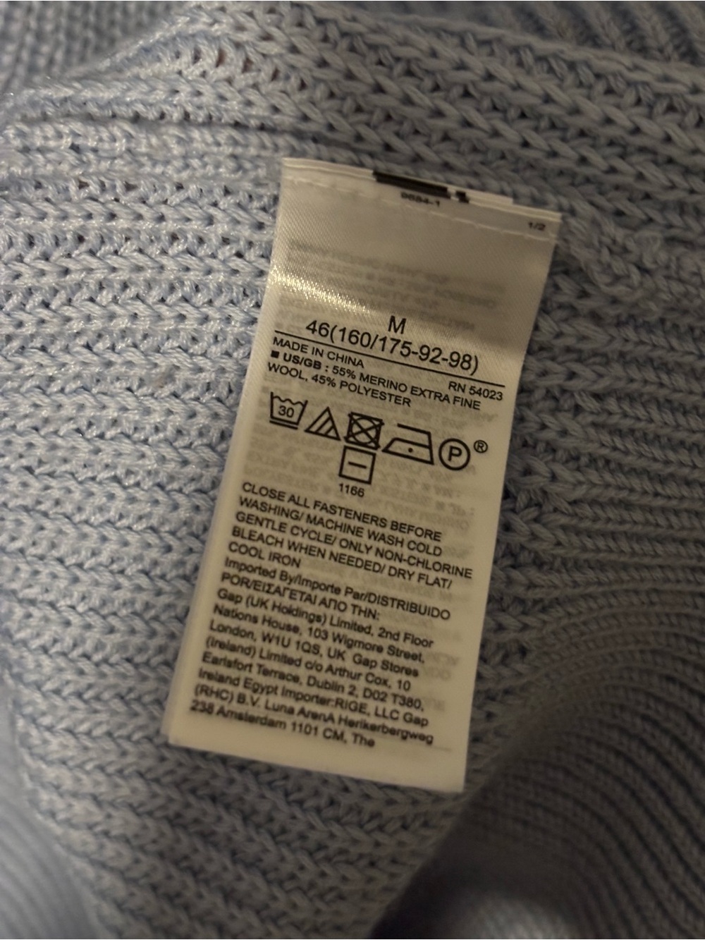 Banana Republic Merino Wool Blend Cardigan - Powder Blue, Size M - Picture 5 of 5